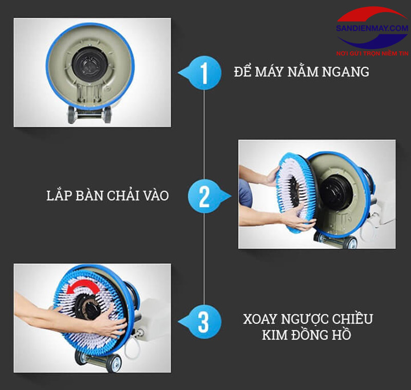 Cách lắp bàn chà vô cùng đơn giản và nhanh chóng